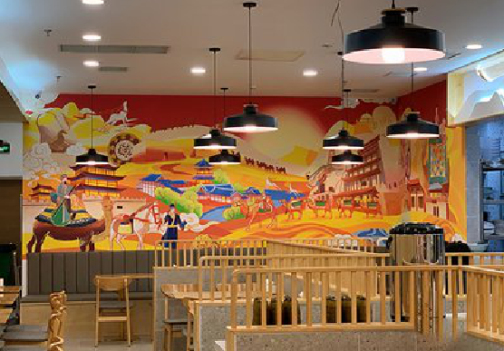 宁陕商业空间彩绘介绍。