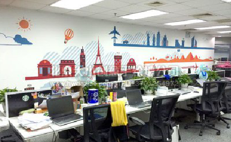 宁陕教你设计办公室墙绘的方法。