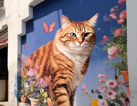 宁陕自己绘制有个性的手绘墙